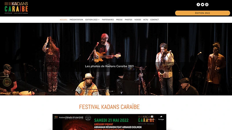 Site web Kadans Caraïbe